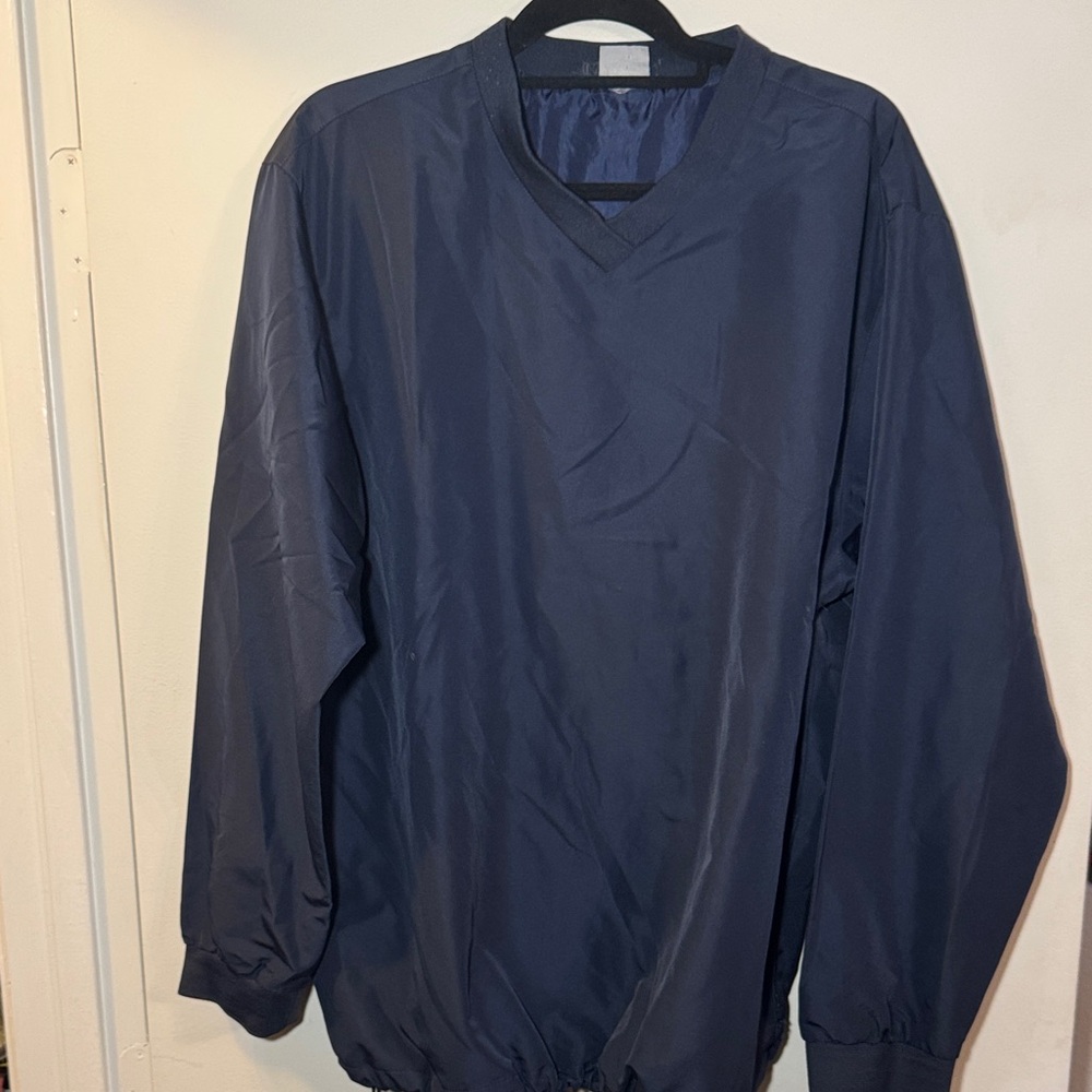 Navy Blue Pullover Windbreaker